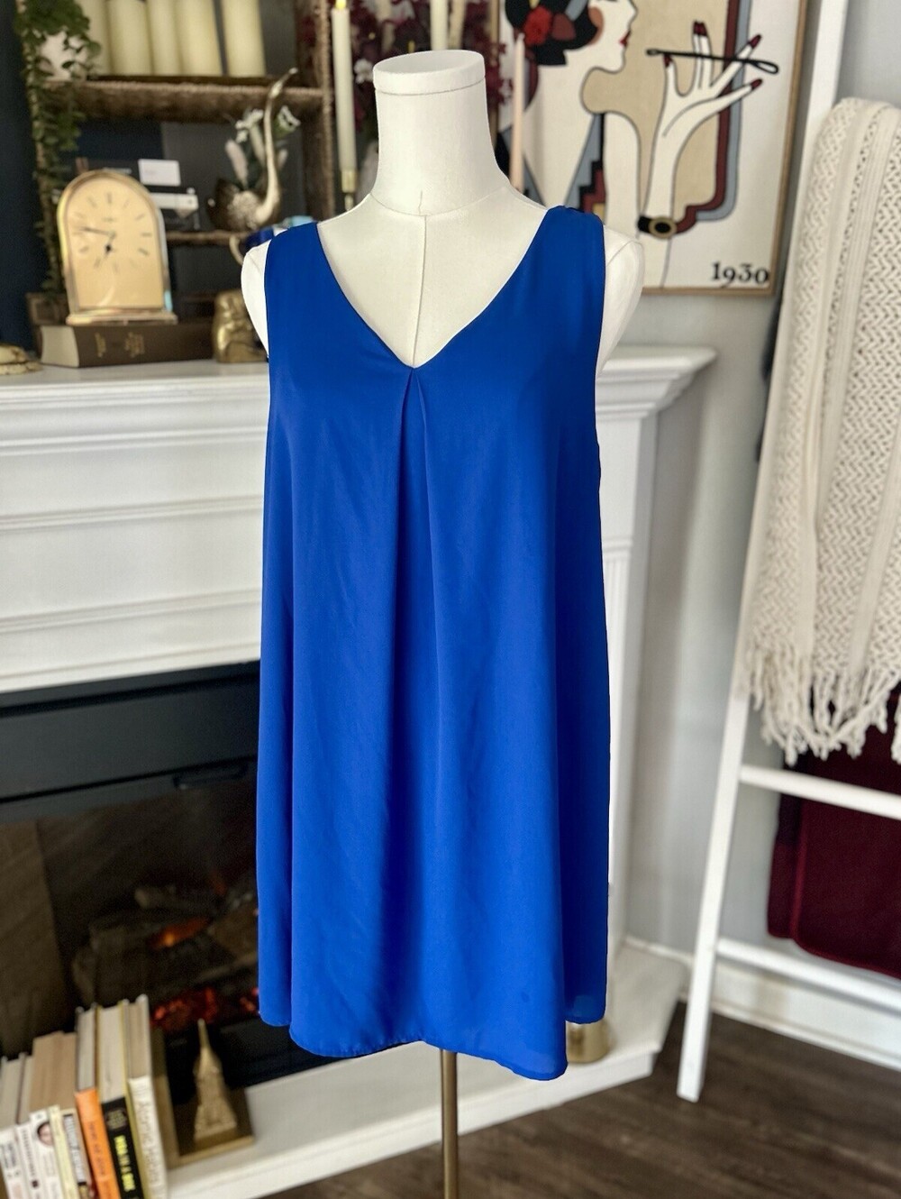 Soprano Royal Blue Sleeveless Shift Dress Women’s Medium